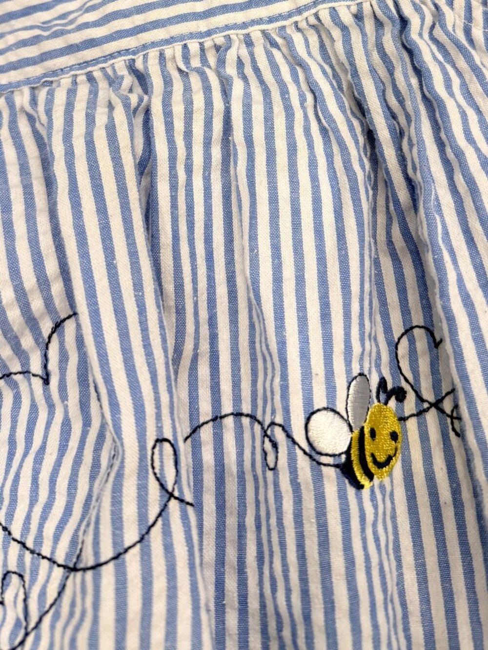 Blueberi Boulevard Girls Size 4T Seersucker Applique Sundress - Picture 9 of 10